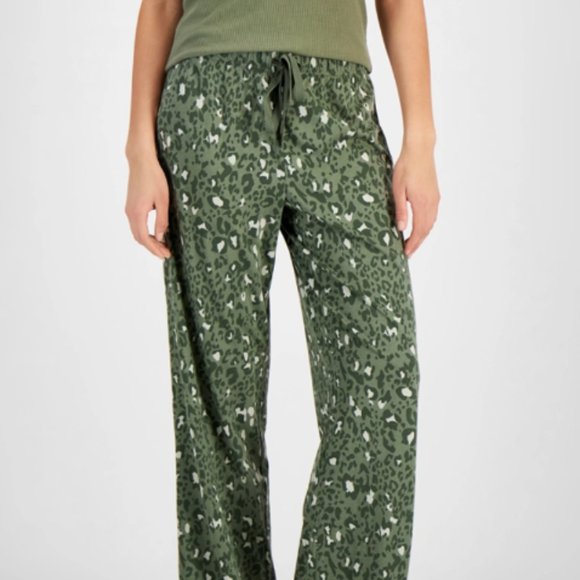 Jennifer Moore Other - Jenni Womens Printed Wide-Leg Pajama Pants, Mountain Sage Animal Cheetah Print